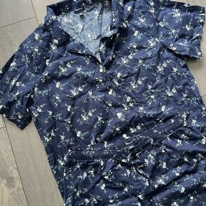 Women’s Floral Navy Pajama Set